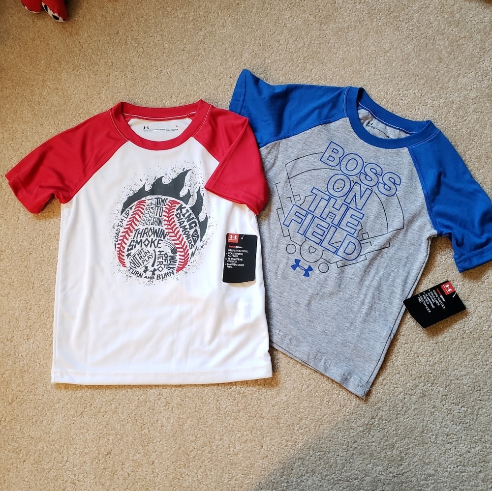 New 2 Under Armour Baseball T shirts Size 4